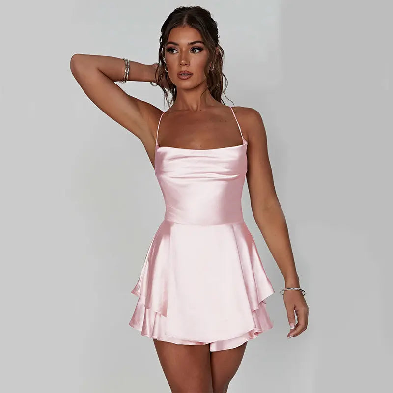 Sexy Suspender Skirt Dress null