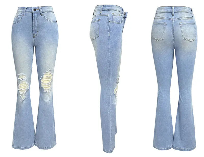 Women Fashion Temperament Wide-leg Jeans null