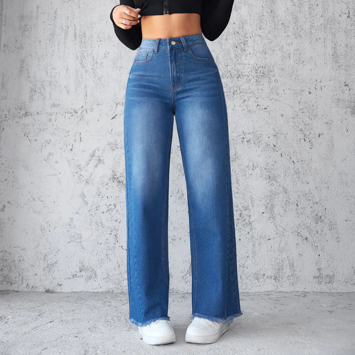 Fashion Straight Wide-leg Jeans null