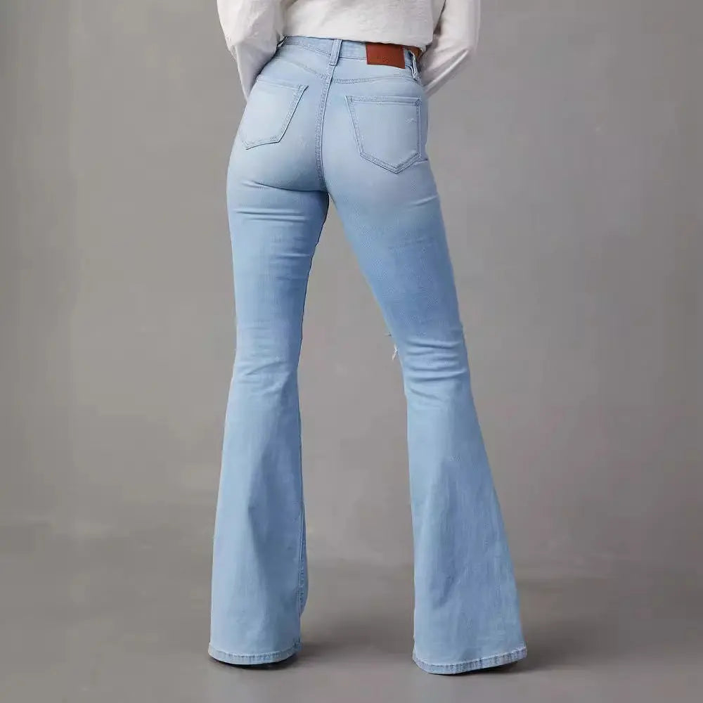 Women Fashion Temperament Wide-leg Jeans null