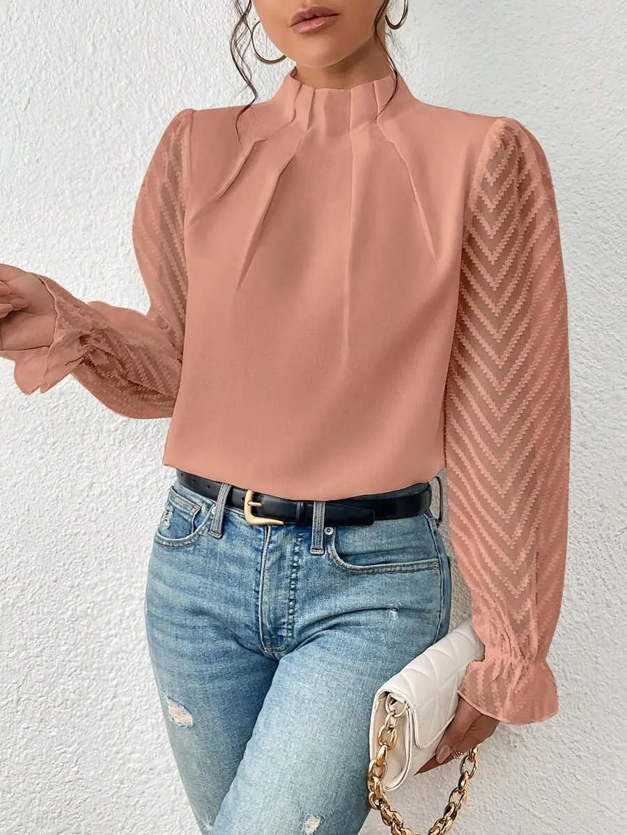 Women's Half-turtleneck Long-sleeved Top null