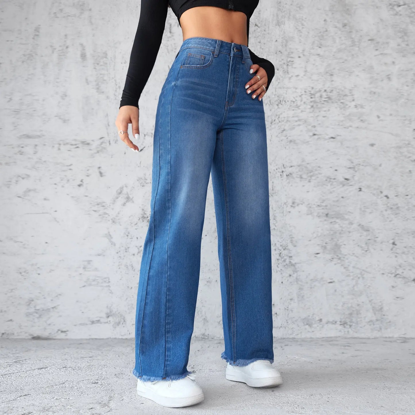 Fashion Straight Wide-leg Jeans null