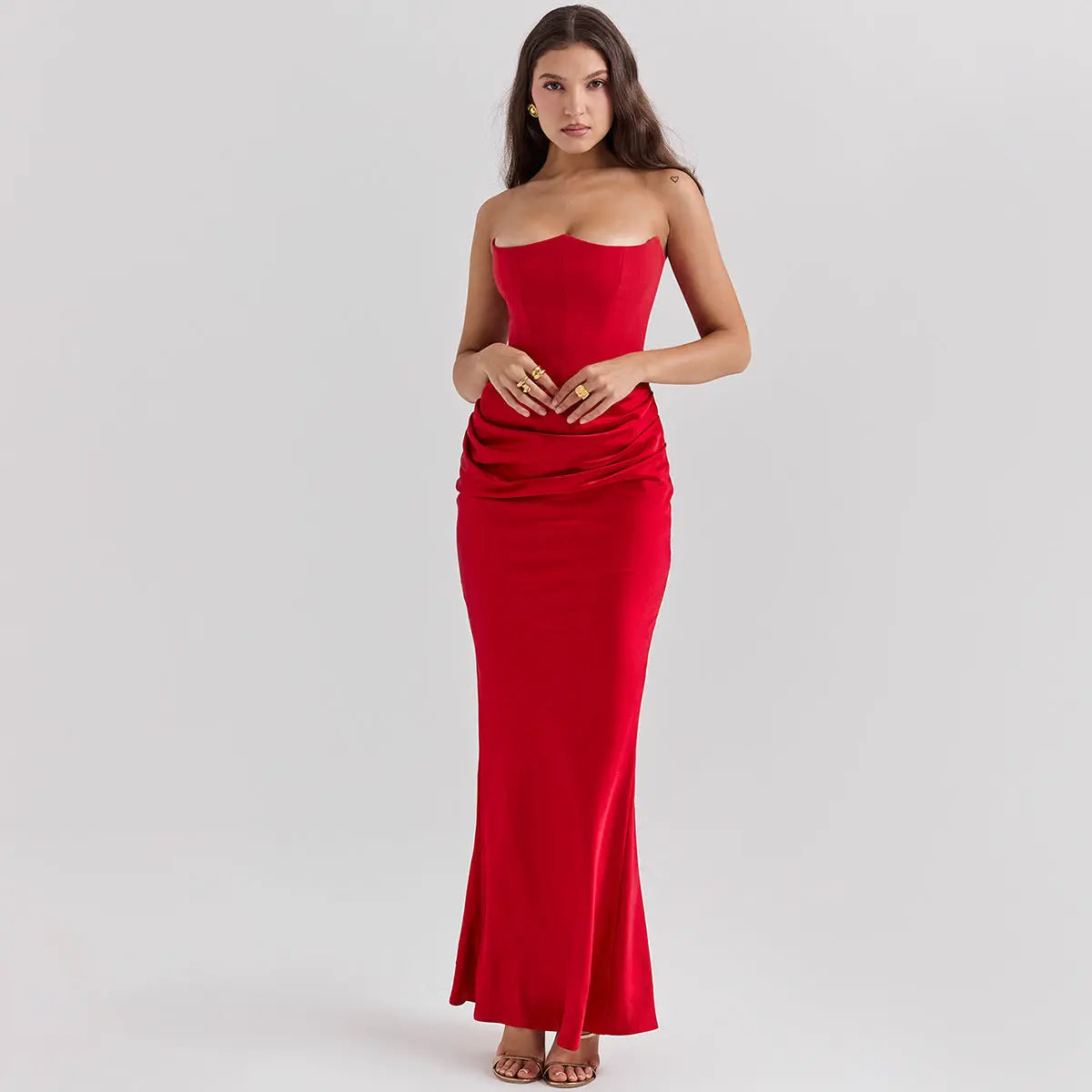 Slim Tube Top Long Dress null