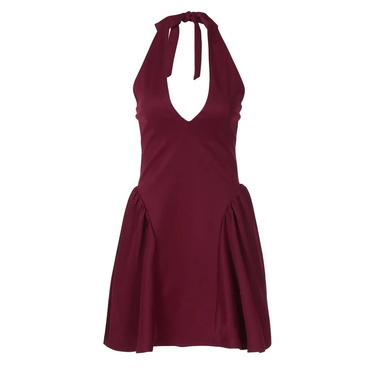 Sexy Deep V-neck Halter Dress null