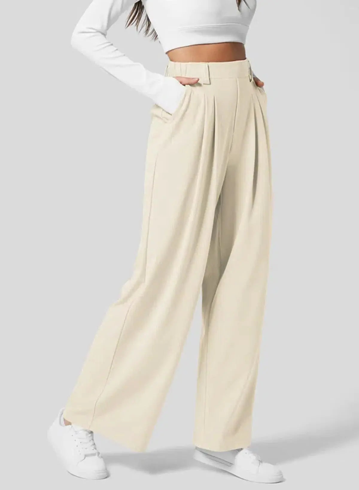 Women's Wide Leg Waffle Knit Casual Pant null