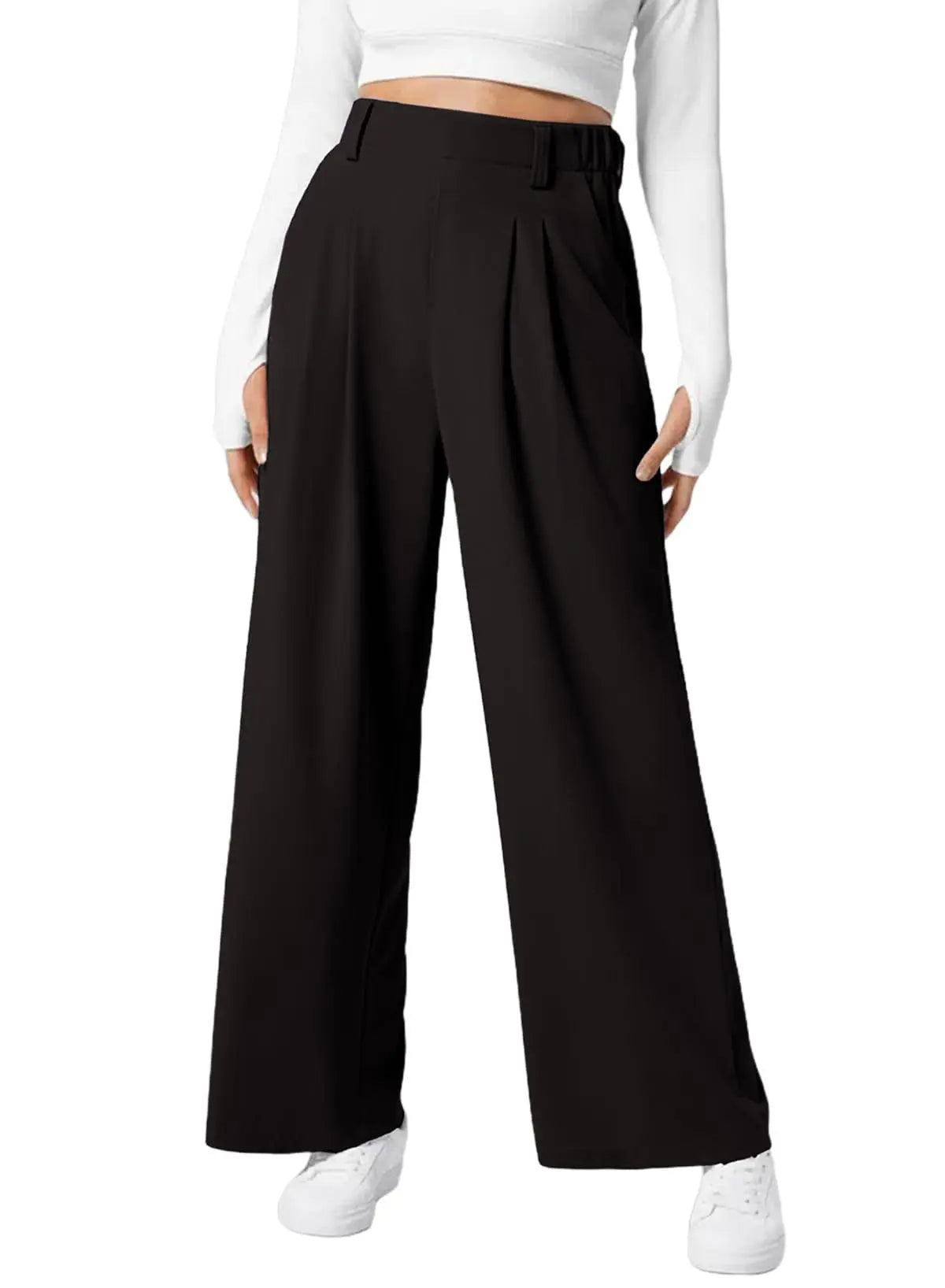 Women's Wide Leg Waffle Knit Casual Pant null