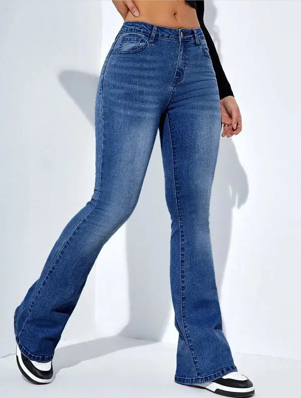 Women's Slim-fit Jeans Pants With Flared Design null