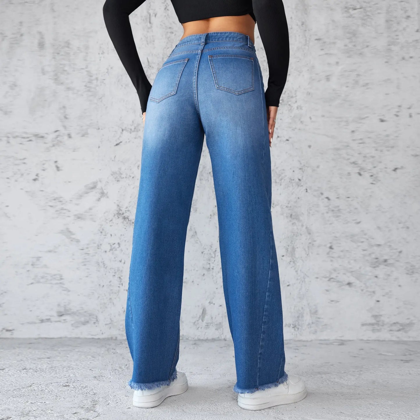 Fashion Straight Wide-leg Jeans null