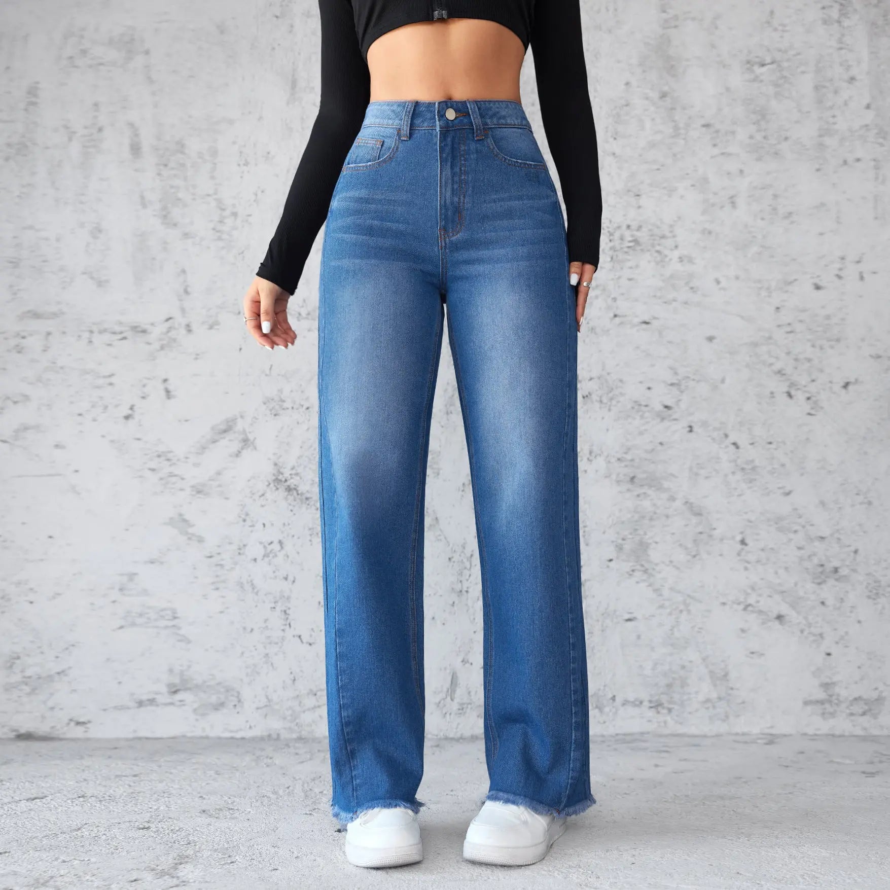 Fashion Straight Wide-leg Jeans null