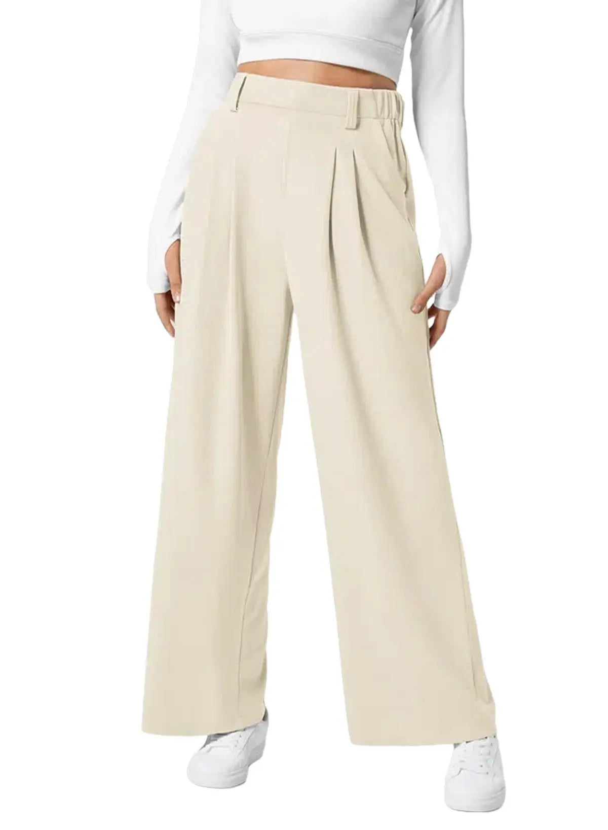 Women's Wide Leg Waffle Knit Casual Pant null