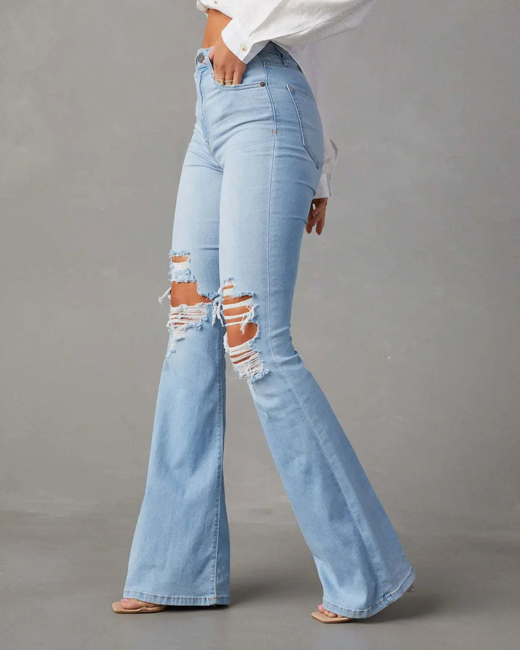 Women Fashion Temperament Wide-leg Jeans null