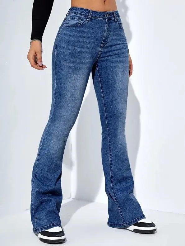 Women's Slim-fit Jeans Pants With Flared Design null