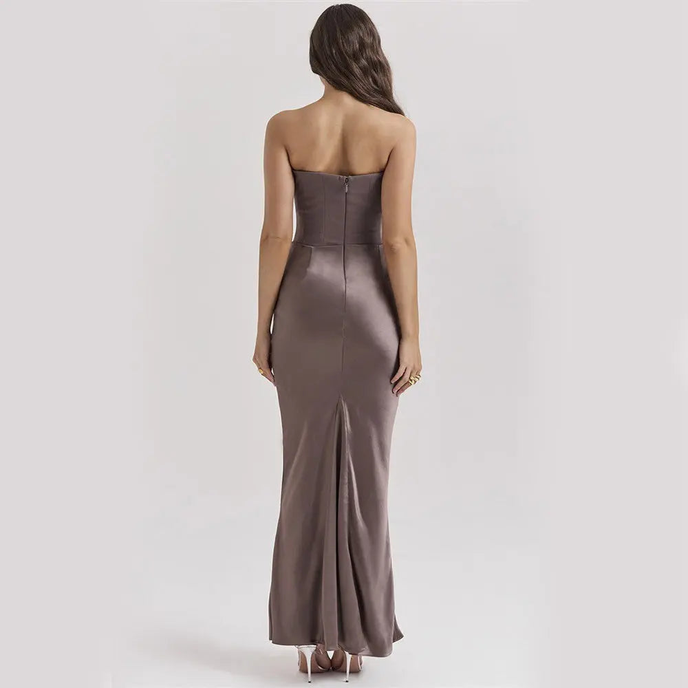 Slim Tube Top Long Dress null