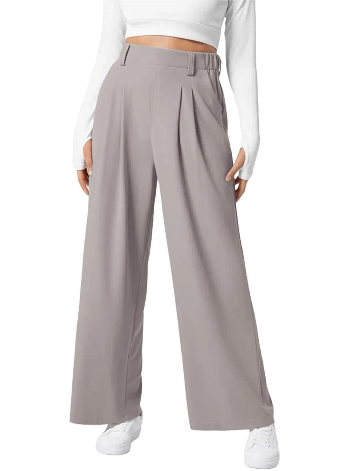 Women's Wide Leg Waffle Knit Casual Pant null