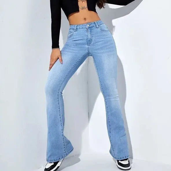 Women's Slim-fit Jeans Pants With Flared Design null